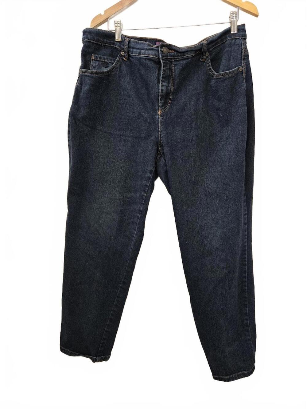 Gloria Vanderbilt Amanda Classic Fit Dark Blue Denim Jeans Size 16W